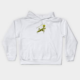 Cute praying mantis insect Liam Fitzpatrick Kids Hoodie